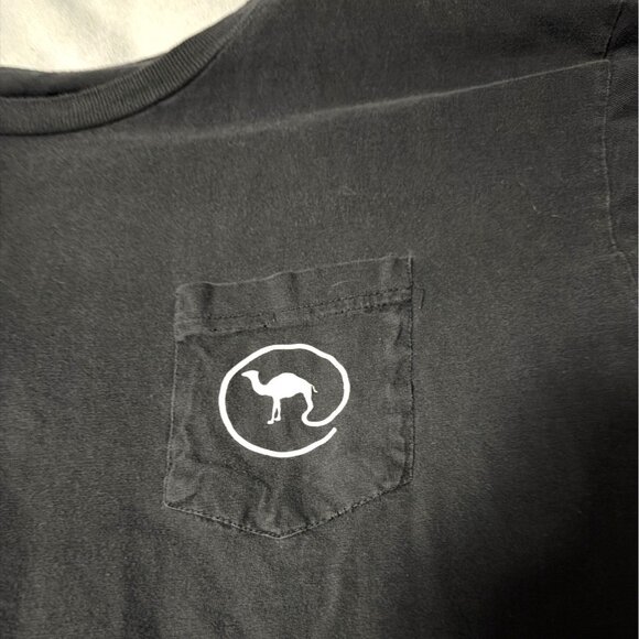 Vintage Camel Logo Black T-Shirt With Pocket & Back Graphic Mens Size M - Picture 4 of 7
